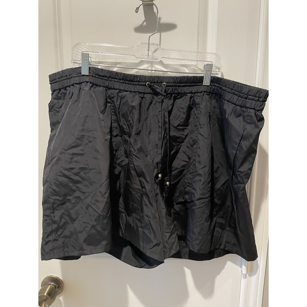 Lane Bryant Women's Black Swim Shorts Drawstring Elastic Waist Size 22/24